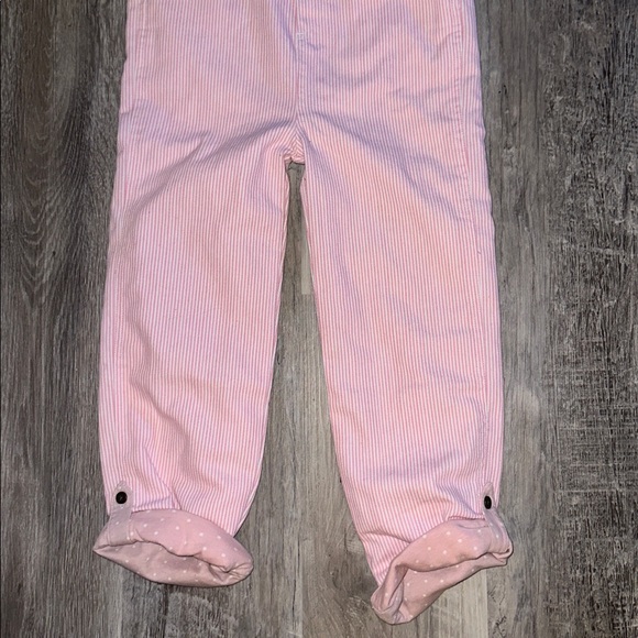 Dotty Dungarees Pink and white Striped Overalls size 6/7 - Picture 3 of 3